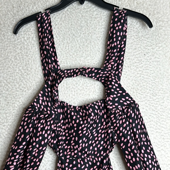 NWT Rebecca Vallance Womens Cha Cha Silk Cut Out Spotted Midi Dress SIZE 4 - Picture 7 of 15